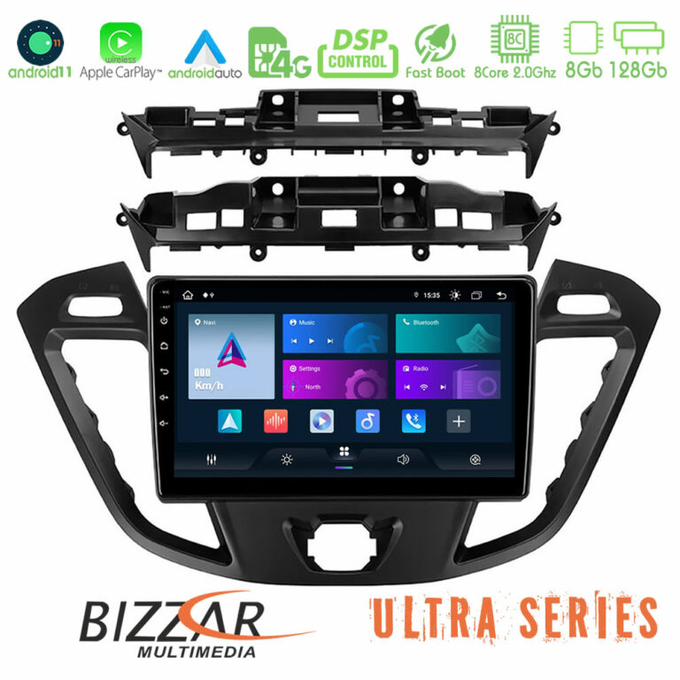 Bizzar Ultra Series Ford Transit Custom/Tourneo Custom 8core Android11 8+128GB Navigation Multimedia Tablet 9"