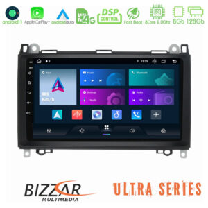 Bizzar Ultra Series Mercedes A/B/Vito/Sprinter Class 8core Android11 8+128GB Navigation Multimedia 9"