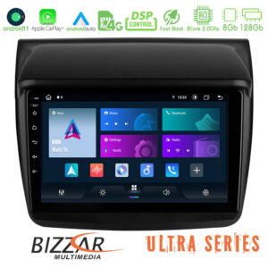Bizzar Ultra Series Mitsubishi L200 8core Android11 8+128GB Navigation Multimedia Tablet 9"