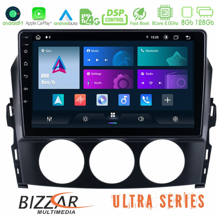 Bizzar Ultra Series Mazda MX-5 2005-2015 8core Android11 8+128GB Navigation Multimedia Tablet 9"