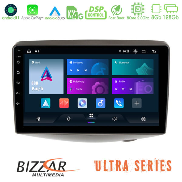 Bizzar Ultra Series Toyota Yaris 1999 - 2006 8core Android11 8+128GB Navigation Multimedia Tablet 9"