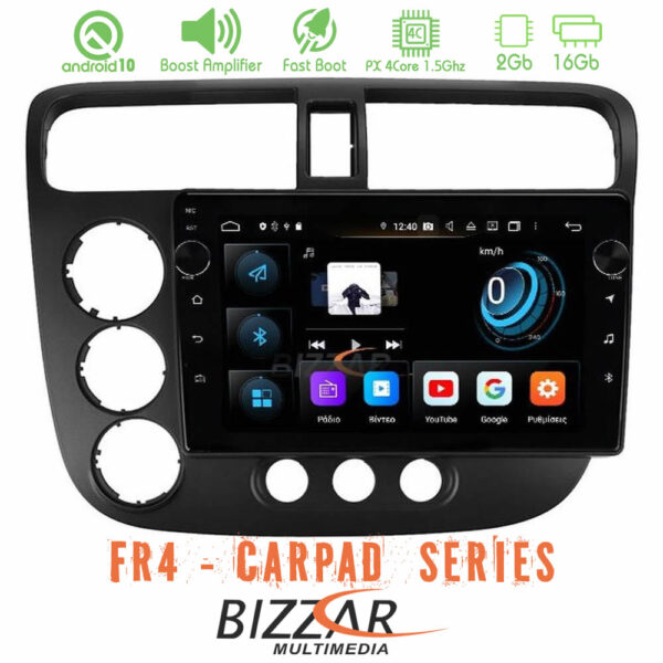 Bizzar FR4 Series CarPad 9" Honda Civic 2001-2005 4core Android 10 Navigation Multimedia