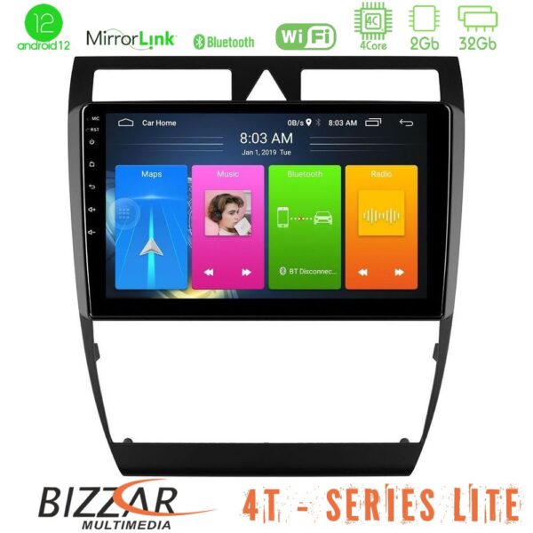 Bizzar 4T Series Audi A6 (C5) 1997-2004 4Core Android12 2+32GB Navigation Multimedia Tablet 9"