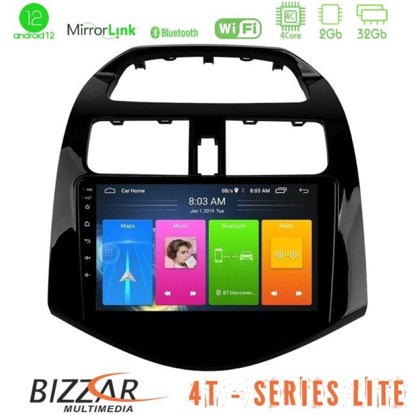 Bizzar 4T Series Chevrolet Spark 2009-2015 4Core Android12 2+32GB Navigation Multimedia Tablet 9"