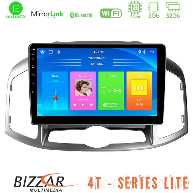 Bizzar 4T Series Chevrolet Captiva 2012-2016 4Core Android12 2+32GB Navigation Multimedia Tablet 9"