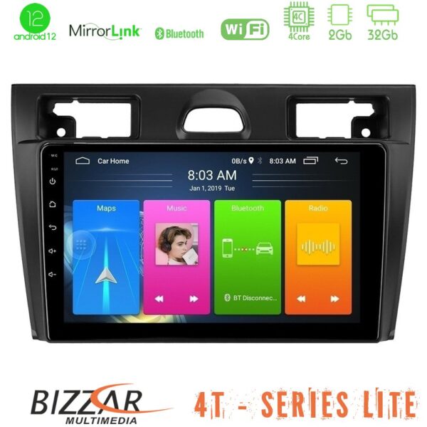 Bizzar 4T Series Ford Fiesta/Fusion 4Core Android12 2+32GB Navigation Multimedia Tablet 9"