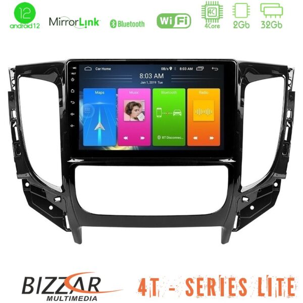 Bizzar 4T Series Mitsubishi L200 2016-> & Fiat Fullback (Auto A/C) 4Core Android12 2+32GB Navigation Multimedia Tablet 9"