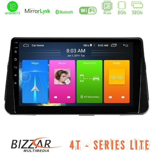 Bizzar 4T Series Nissan Micra K14 4Core Android12 2+32GB Navigation Multimedia Tablet 10"