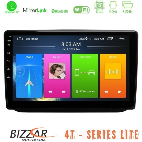 Bizzar 4T Series Skoda Fabia 2007-2014 4Core Android12 2+32GB Navigation Multimedia Tablet 9"