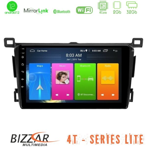 Bizzar 4T Series Toyota RAV4 2013-2018 4Core Android12 2+32GB Navigation Multimedia Tablet 9"
