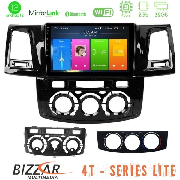 Bizzar 4T Series Toyota Hilux 2007-2011 4Core Android12 2+32GB Navigation Multimedia Tablet 9"