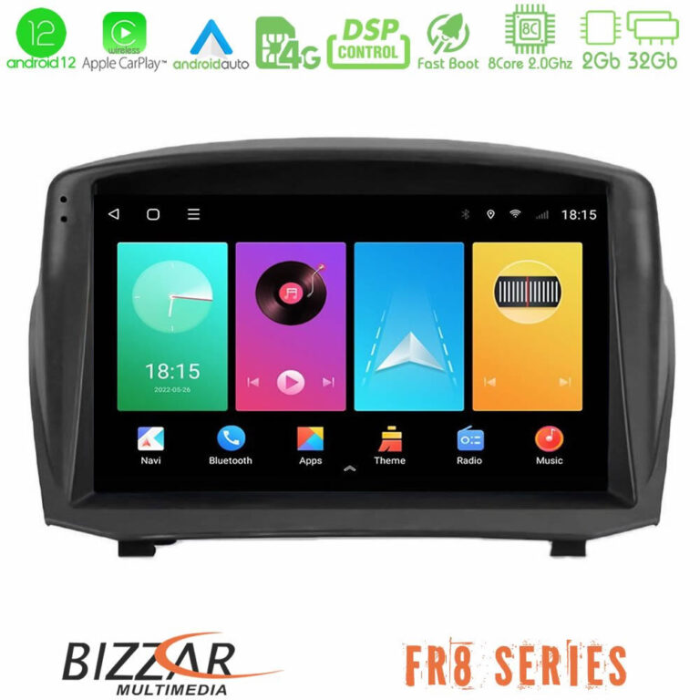 Bizzar FR8 Series Ford Fiesta 2008-2012 8core Android13 2+32GB Navigation Multimedia Tablet 9" (Oem Style)