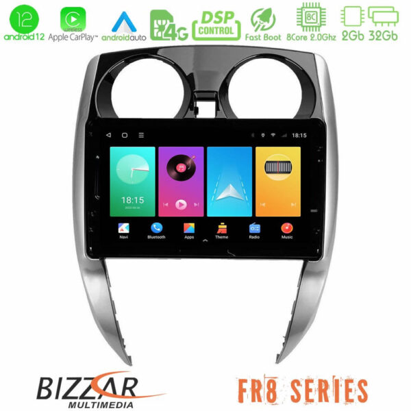 Bizzar FR8 Series Nissan Note 2013-2018 8core Android12 2+32GB Navigation Multimedia Tablet 10"