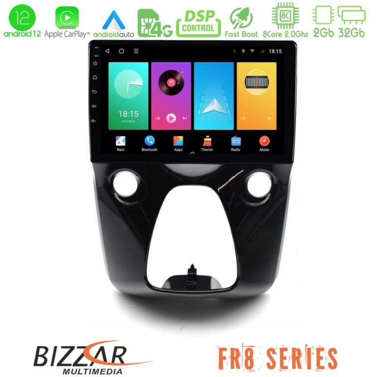 Bizzar FR8 Series Toyota Aygo | Citroen C1 | Peugeot 108 8core Android12 2+32GB Navigation Multimedia 10"