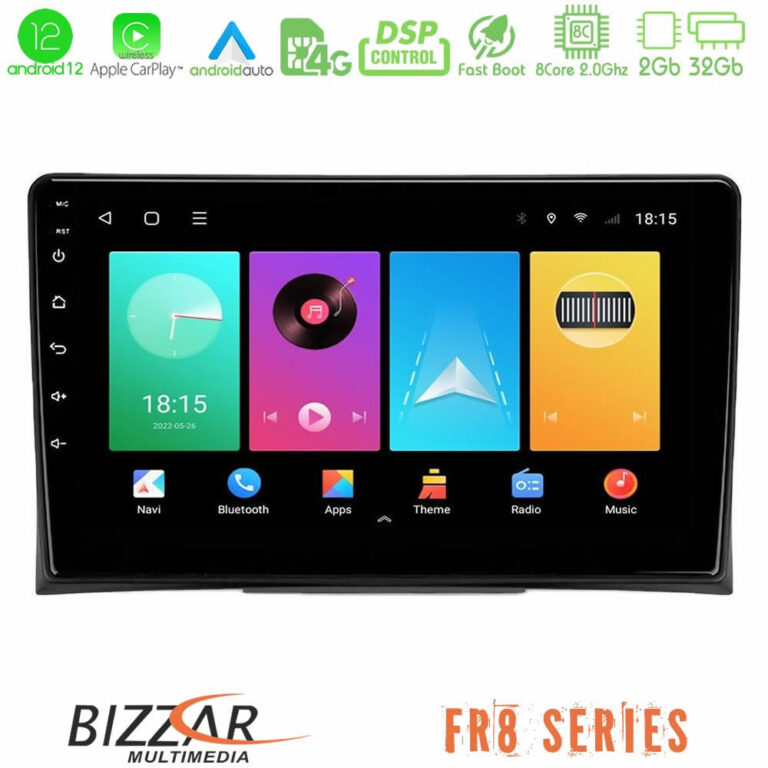 Bizzar FR8 Series VW Transporter 2003-2015 8Core Android12 2+32GB Navigation Multimedia Tablet 9"