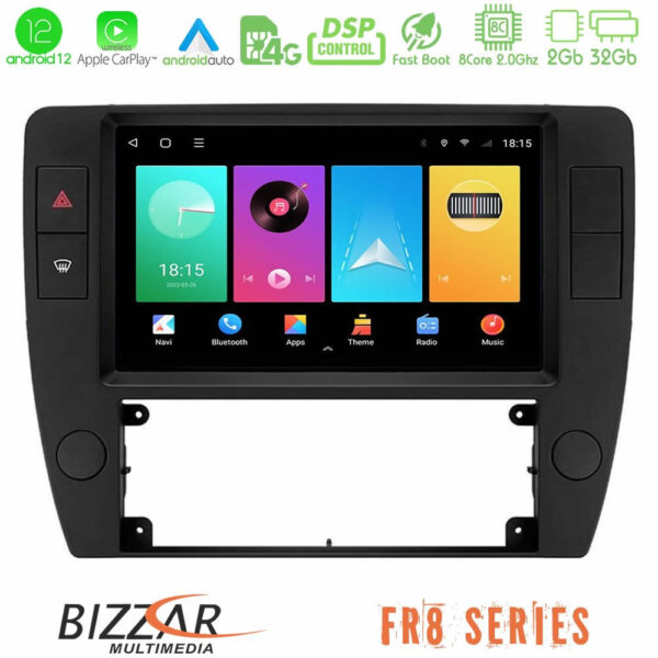 Bizzar FR8 VW Passat B5 2001-2005 8core Android13 2+32GB Navigation Multimedia Tablet 9"