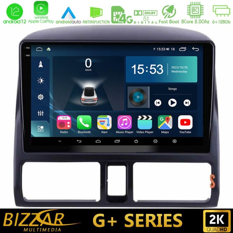 Bizzar G+ Series Honda CRV 2002-2006 8core Android12 6+128GB Navigation Multimedia Tablet 9"