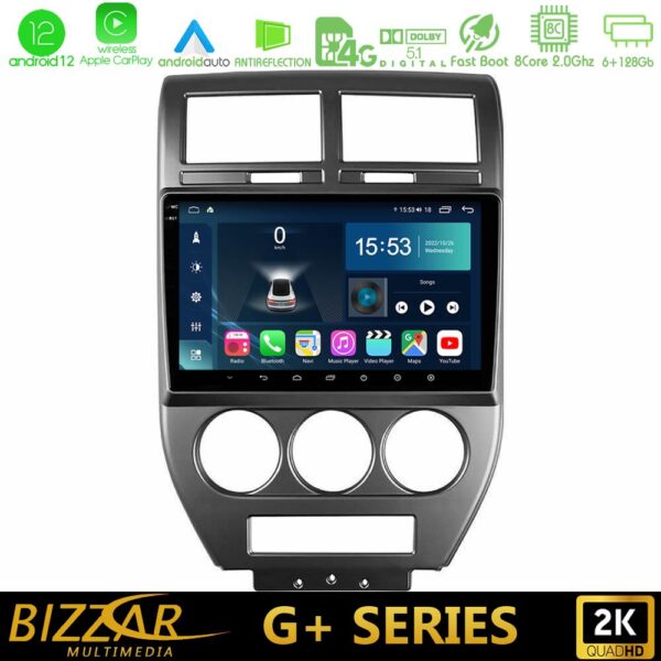 Bizzar G+ Series Jeep Compass/Patriot 2007-2008 8core Android12 6+128GB Navigation Multimedia Tablet 10"