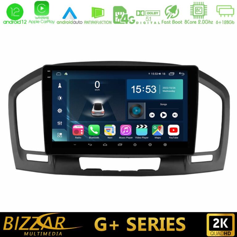 Bizzar G+ Series Opel Insignia 2008-2013 8core Android12 6+128GB Navigation Multimedia Tablet 9"