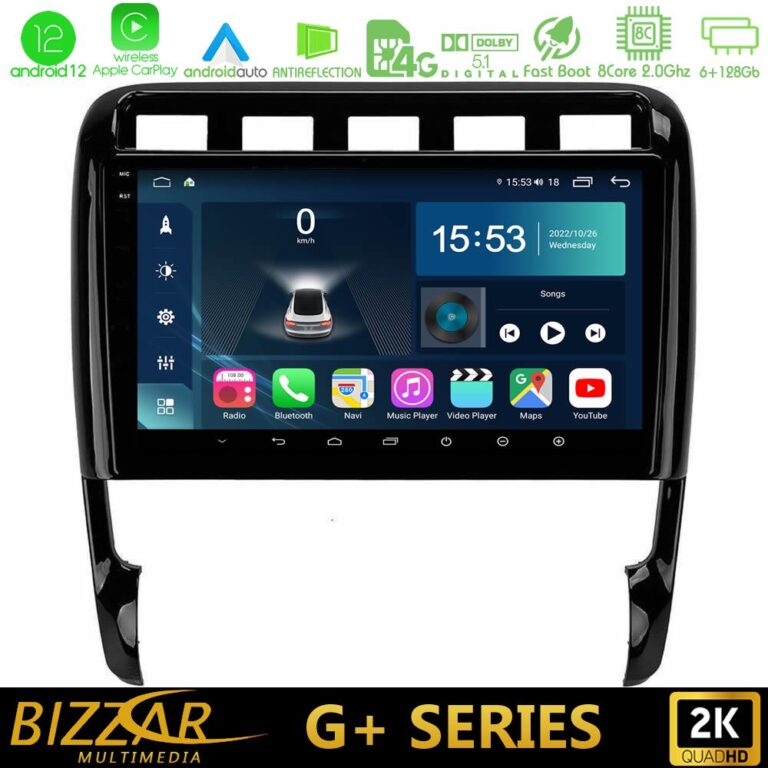 Bizzar G+ Series Porsche Cayenne 2003-2010 8core Android12 6+128GB Navigation Multimedia Tablet 9"