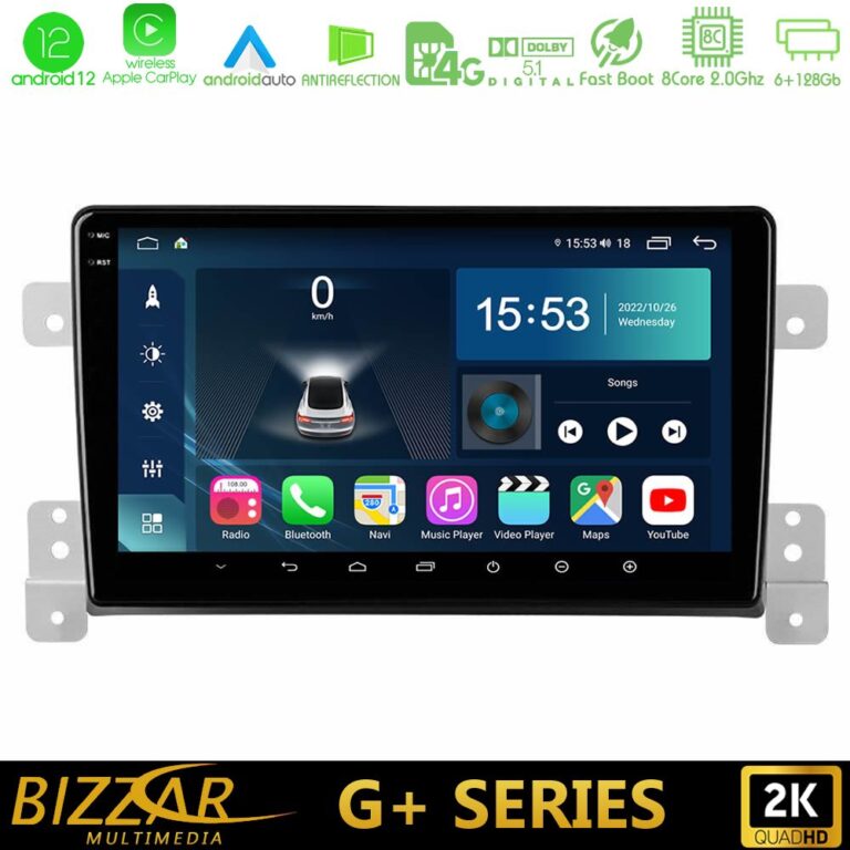 Bizzar G+ Series Suzuki Grand Vitara 8core Android12 6+128GB Navigation Multimedia Tablet 9"