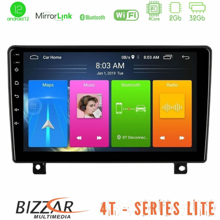 Bizzar 4T Series Opel Astra H 4Core Android12 2+32GB Navigation Multimedia Tablet 9" (dashboard version)