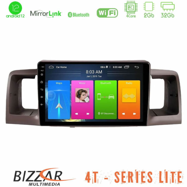 Bizzar 4T Series Toyota Corolla 2002-2006 4Core Android12 2+32GB Navigation Multimedia Tablet 9"