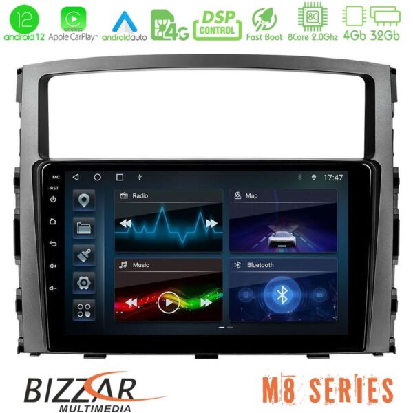 Bizzar M8 Series Mitsubishi Pajero 2008-2009 8core Android12 4+32GB Navigation Multimedia Tablet 9"