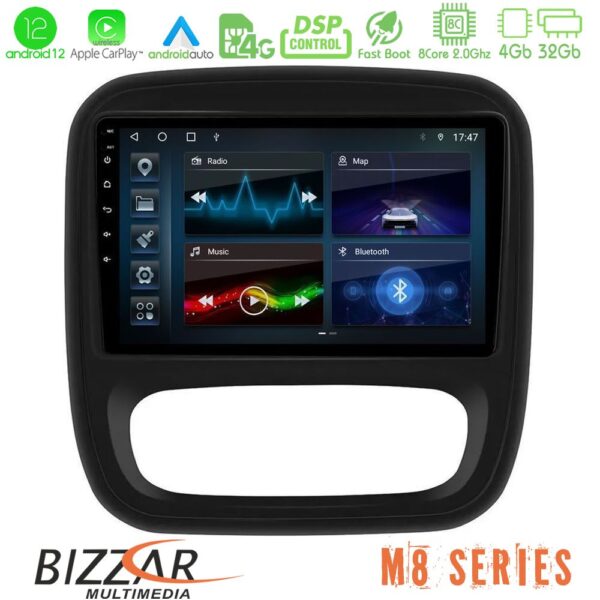Bizzar M8 Series Renault/Nissan/Opel/Fiat 8core Android12 4+32GB Navigation Multimedia Tablet 9"