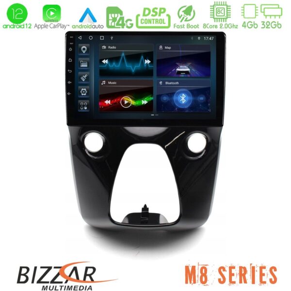 Bizzar M8 Series Toyota Aygo | Citroen C1 | Peugeot 108 8core Android12 4+32GB Navigation Multimedia 10"