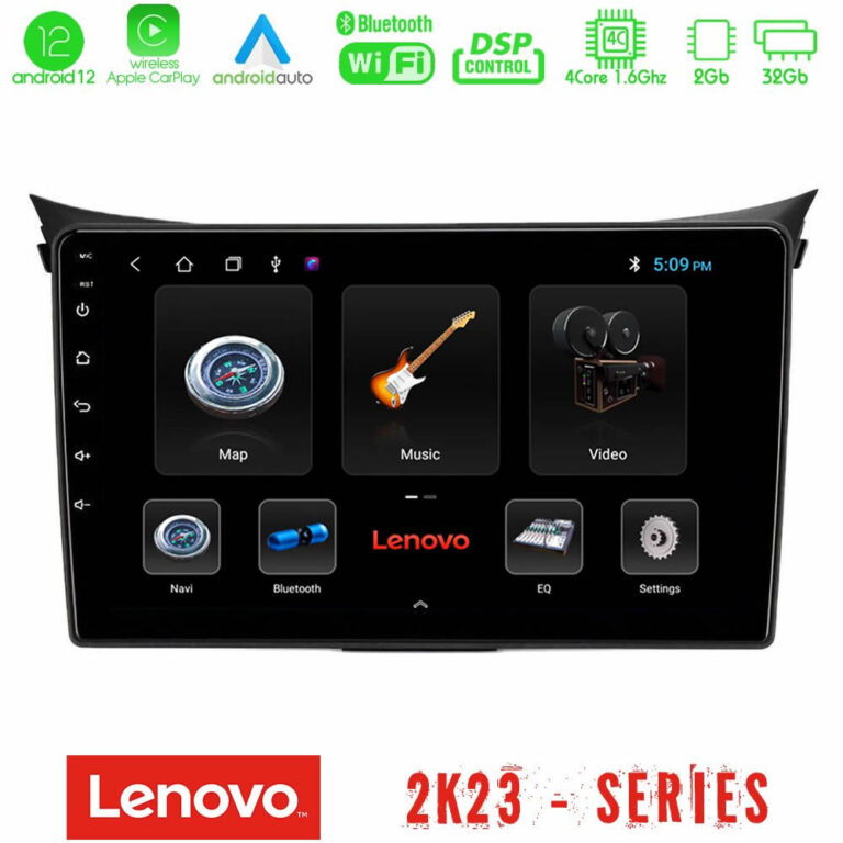 Lenovo Car Pad Hyundai i30 2012-2017 4Core Android12 2+32GB Navigation Multimedia Tablet 9"