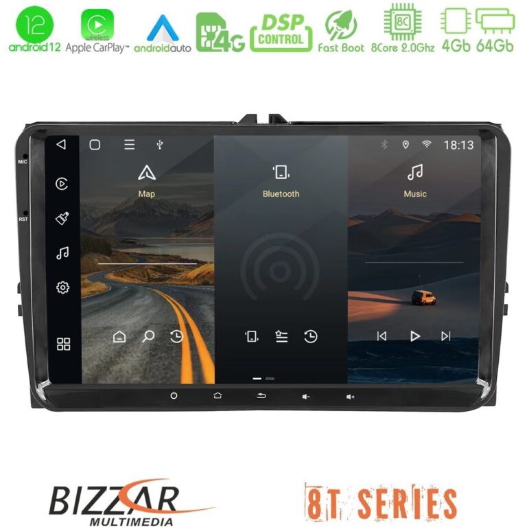 Bizzar OEM VW Group 8core Android12 4+64GB Navigation Multimedia Deckless 9" με Carplay/AndroidAuto