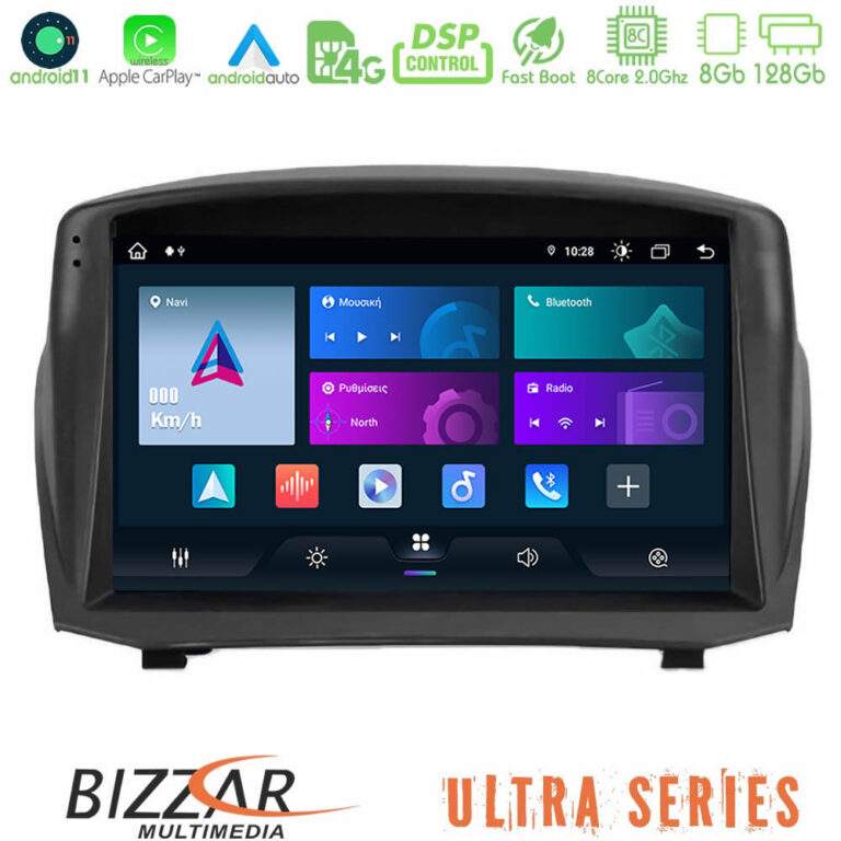 Bizzar ULTRA Series Ford Fiesta 2008-2012 8core Android11 8+128GB Navigation Multimedia Tablet 9" (Oem Style)