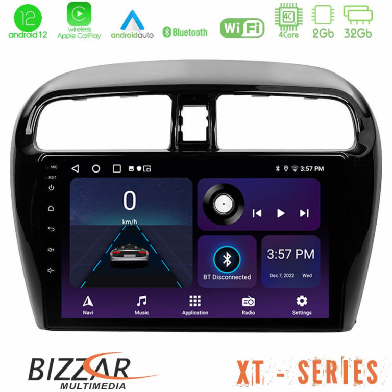 Bizzar XT Series Mitsubishi Space Star 2013-2016 4Core Android12 2+32GB Navigation Multimedia Tablet 9"