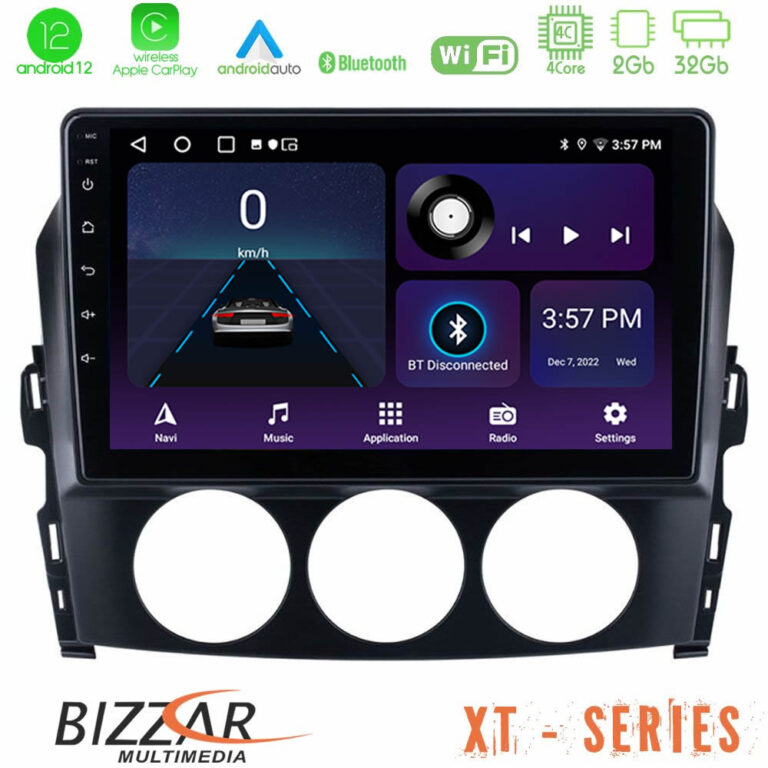 Bizzar XT Series Mazda MX-5 2005-2015 4Core Android12 2+32GB Navigation Multimedia Tablet 9"