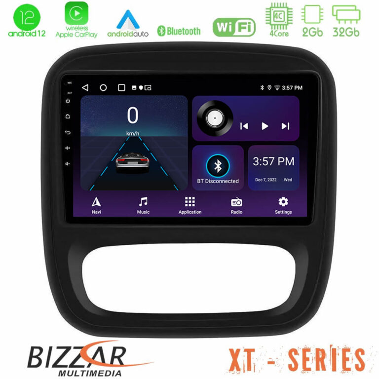 Bizzar XT Series Renault/Nissan/Opel/Fiat 4core Android12 2+32GB Navigation Multimedia Tablet 9"