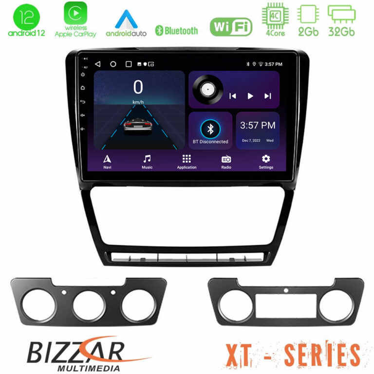 Bizzar XT Series Skoda Octavia 5 4Core Android12 2+32GB Navigation Multimedia Tablet 10"