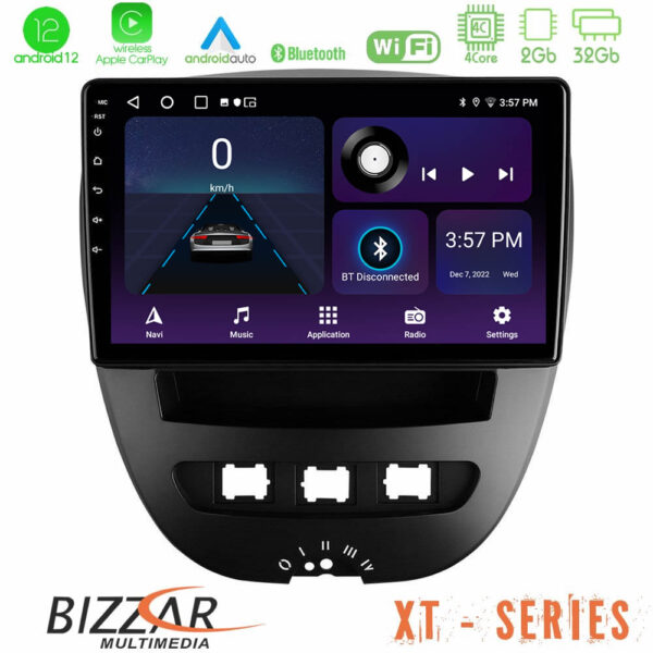 Bizzar XT Series Toyota Aygo/Citroen C1/Peugeot 107 4Core Android12 2+32GB Navigation Multimedia Tablet 10"