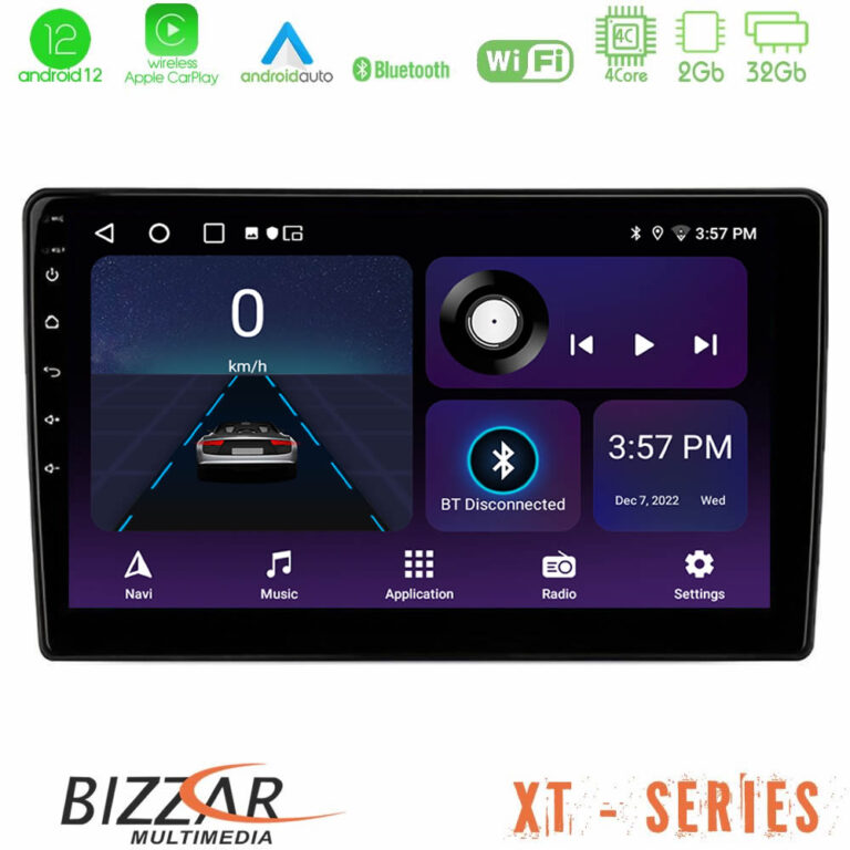 Bizzar XT Series VW Group 4Core Android12 2+32GB Navigation Multimedia Tablet 10"