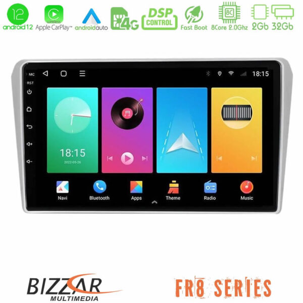 Bizzar FR8 Series Toyota Avensis T25 02/2003 – 2008 8core Android12 2+32GB Navigation Multimedia Tablet 9"