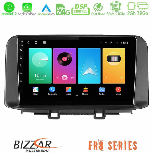 Bizzar FR8 Series Hyundai Kona 2018-2023 8core Android13 2+32GB Navigation Multimedia Tablet 9"