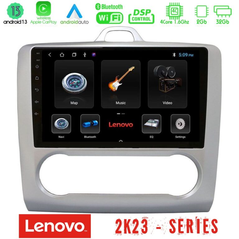 Lenovo Car Pad Ford Focus Auto AC 4Core Android 13 2+32GB Navigation Multimedia 9"