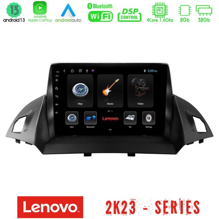 Lenovo Car Pad Ford Kuga/C-Max 4Core Android 13 2+32GB Navigation Multimedia Tablet 9"