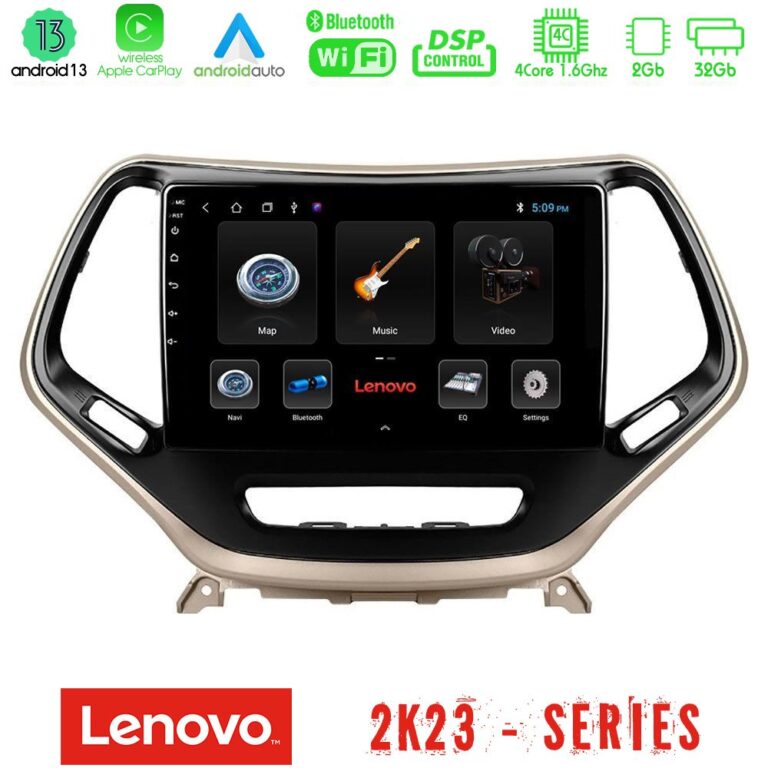 Lenovo Car Pad Jeep Cherokee 2014-2019 4Core Android 13 2+32GB Navigation Multimedia Tablet 9"