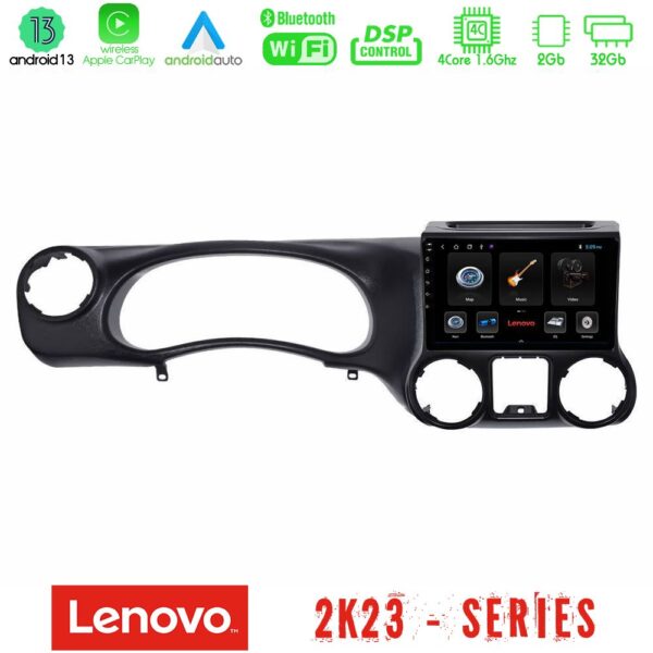 Lenovo Car Pad Jeep Wrangler 2011-2014 4Core Android 13 2+32GB Navigation Multimedia Tablet 9"