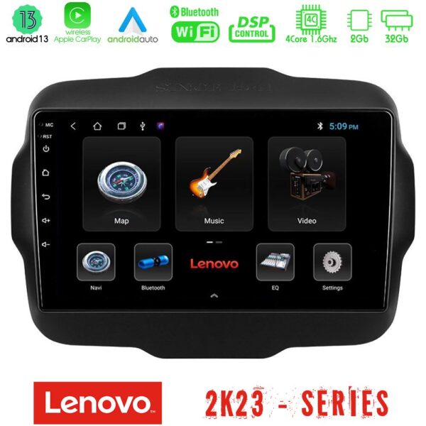 Lenovo Car Pad Jeep Renegade 2015-2019 4Core Android 13 2+32GB Navigation Multimedia Tablet 9"