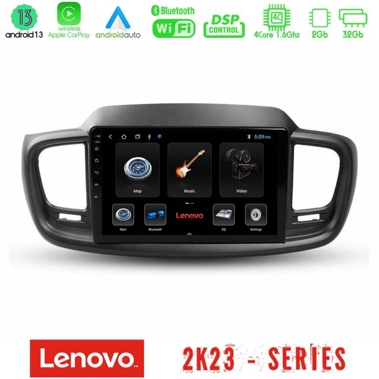 Lenovo Car Pad Kia Sorento 2018-2021 4Core Android 13 2+32GB Navigation Multimedia Tablet 9"