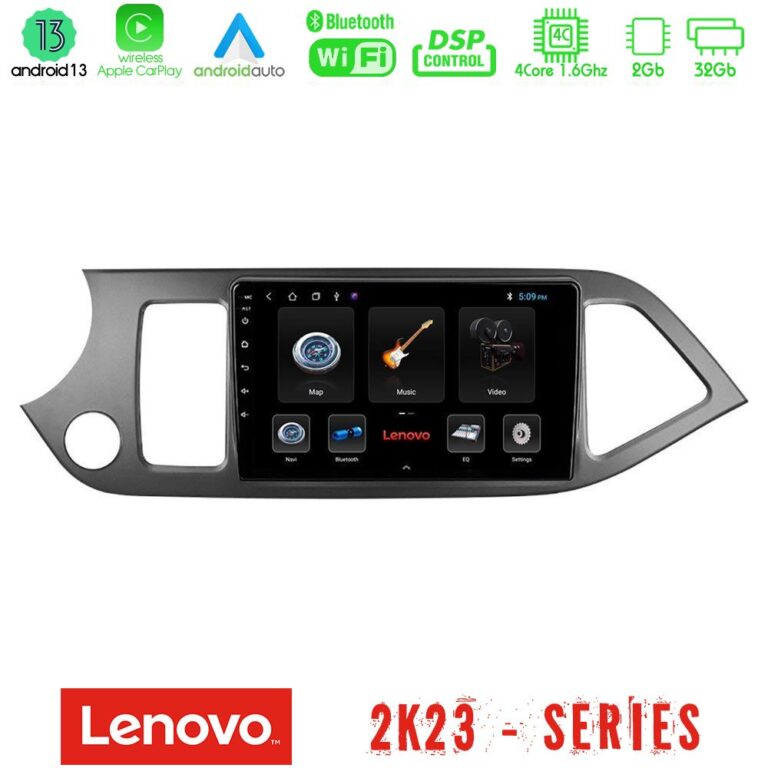 Lenovo Car Pad Kia Picanto 4Core Android 13 2+32GB Navigation Multimedia Tablet 9"