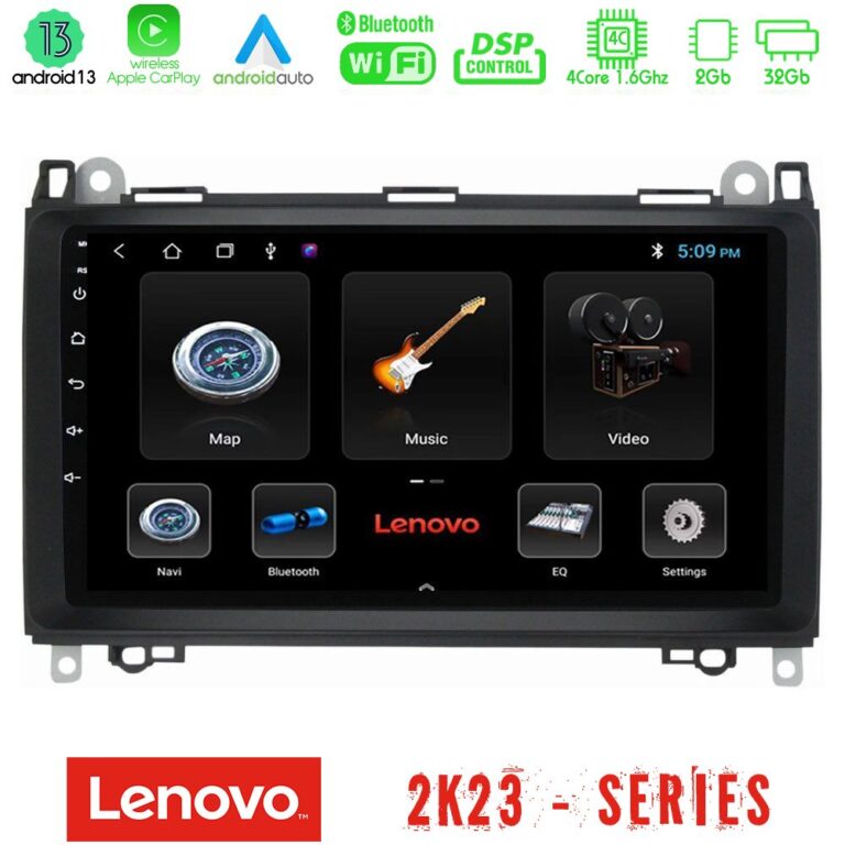 Lenovo Car Pad Mercedes A/B/Vito/Sprinter Class 4Core Android 13 2+32GB Navigation Multimedia 9"