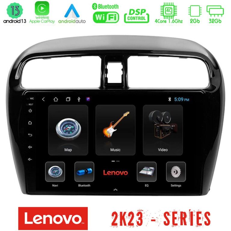 Lenovo Car Pad Mitsubishi Space Star 2013-2016 4Core Android 13 2+32GB Navigation Multimedia Tablet 9"